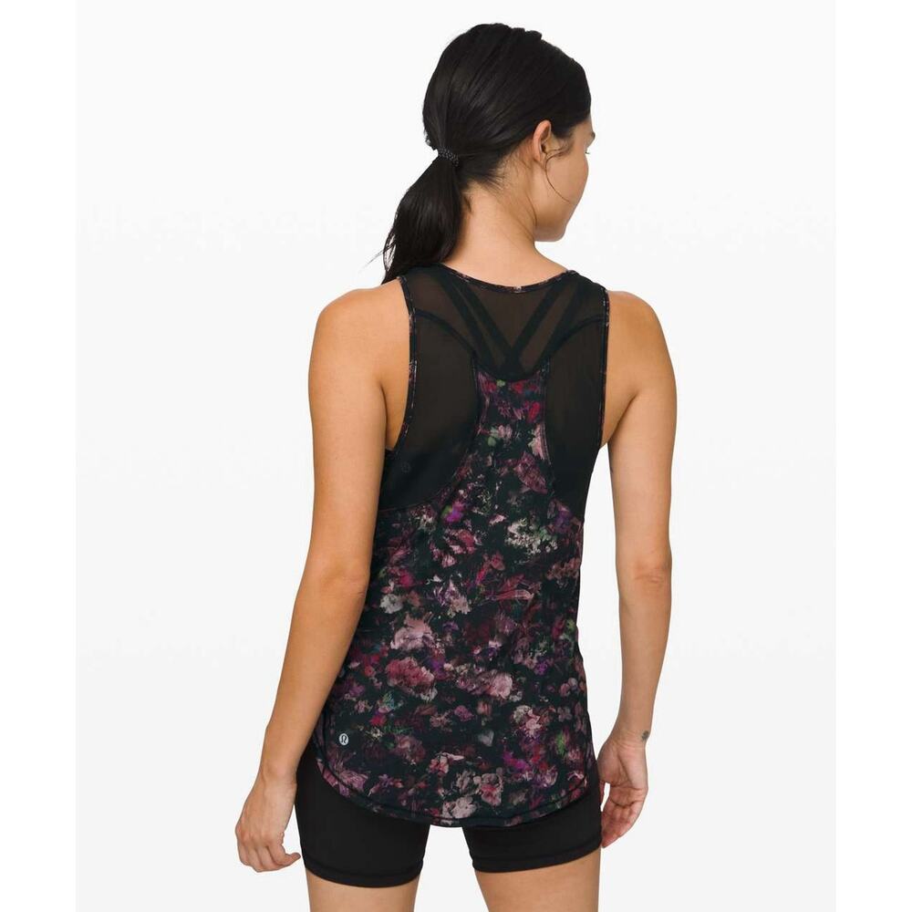 Lululemon Sz 6 Sculpt Tank Top II Floral Illusion Antique White Multi Lightweigh